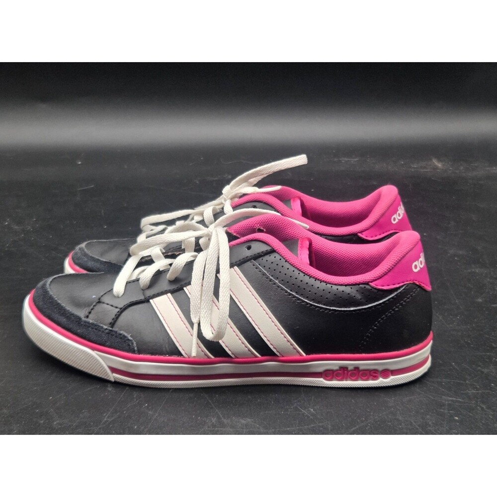 Adidas NEO Label Ortholite Women's 7 Black Pink Suede Sneakers Comfort Shoes